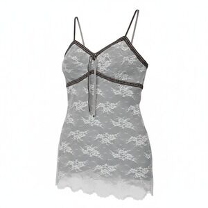 Vintage George Medium Y2K Chocolate Brown Whimsigoth Fairy Grunge Babydoll Cami